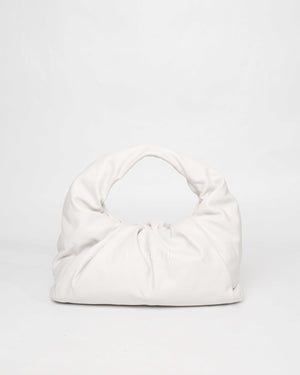 Bottega Veneta White Leather The Pouch Shouder Bag-3
