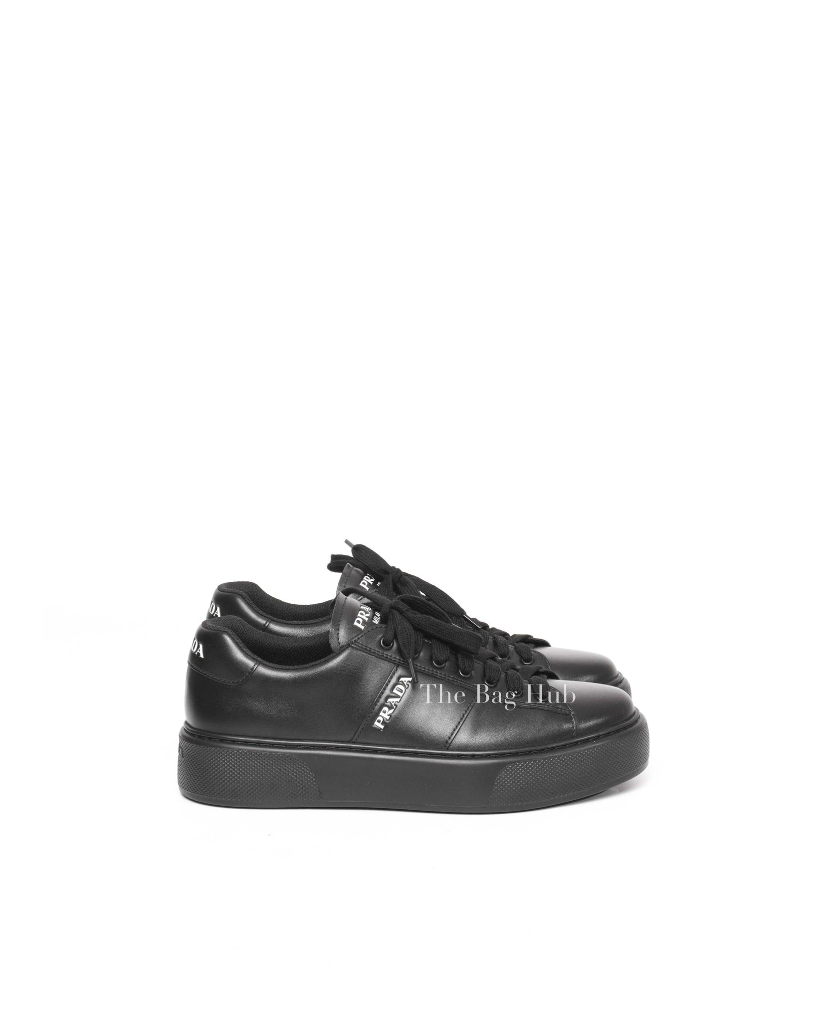 Prada Black Leather Lace Up Men's Sneakers Size 11-5