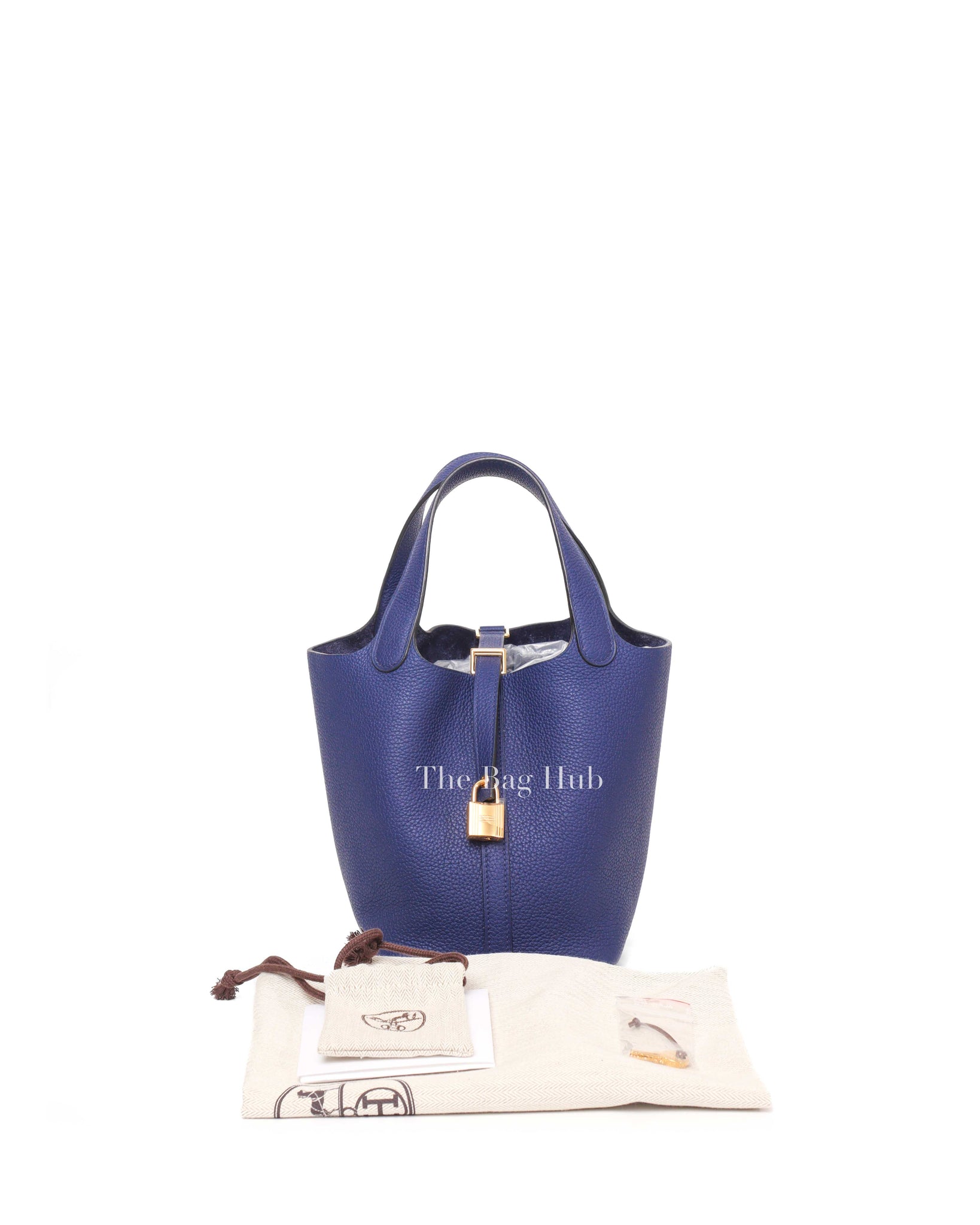 Hermes Blue Sapphire Picotin Lock 18 Hand Bag GHW-13