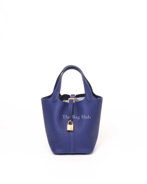 Hermes Blue Sapphire Picotin Lock 18 Hand Bag GHW-2