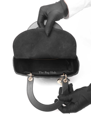 Christian Dior Black Lambskin Cannage Medium Lady Dior Shoulder Bag-11