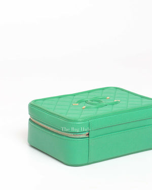 Chanel Mint Green Medium Caviar Quilted Filigree Vanity Case-7
