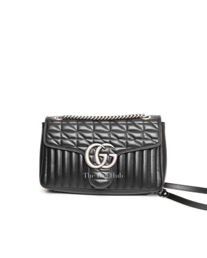 Gucci Black Calfskin Matelasse Aria GG Marmont Shoulder Bag-2