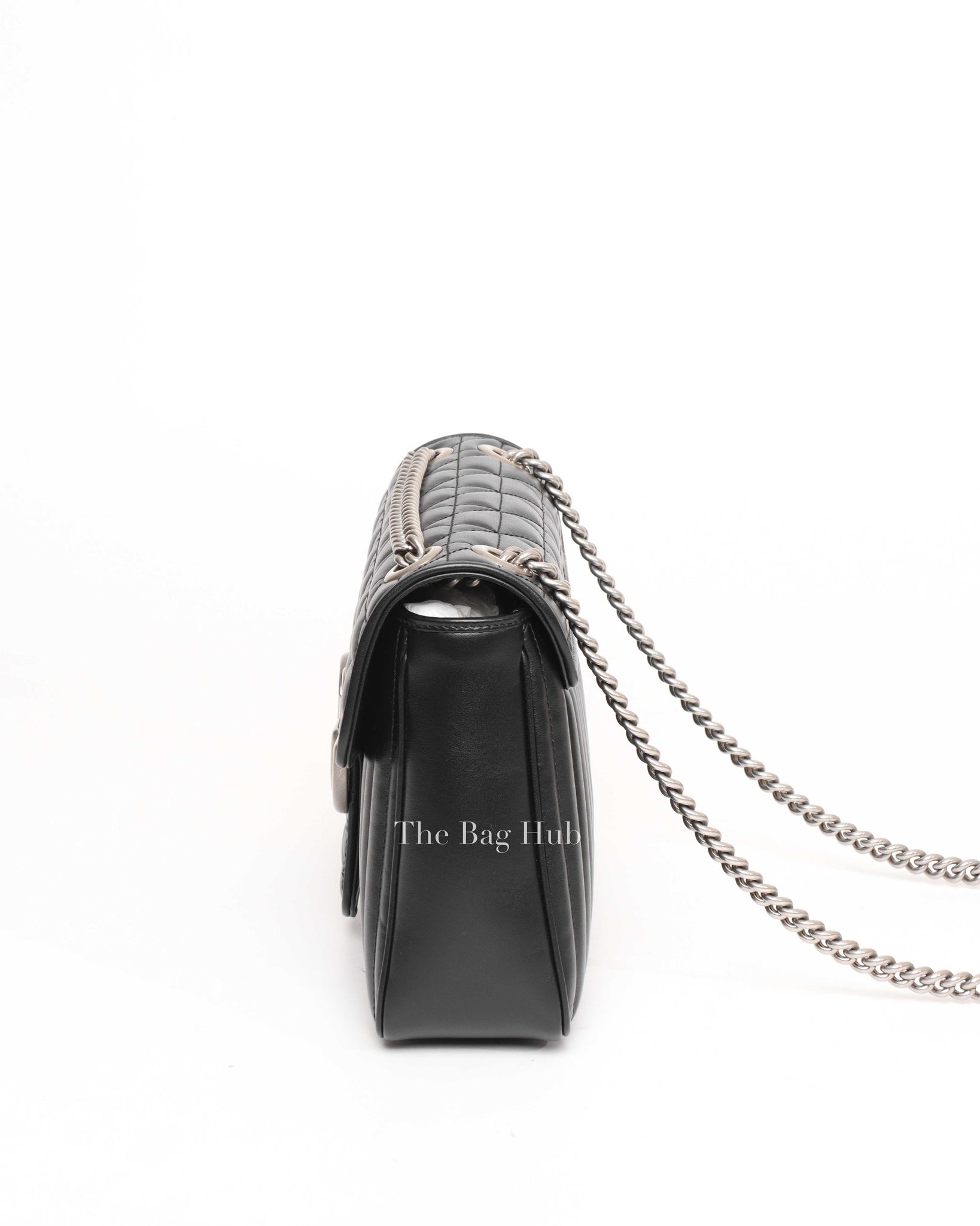 Gucci Black Calfskin Matelasse Aria GG Marmont Shoulder Bag-5