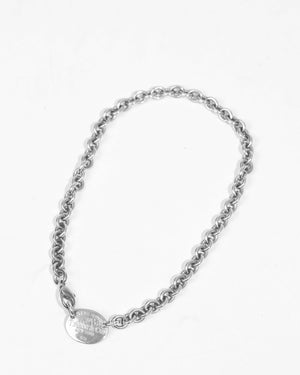 Tiffany & Co Return to Tiffany Oval Tag Necklace in Sterling Silver 15.5-2