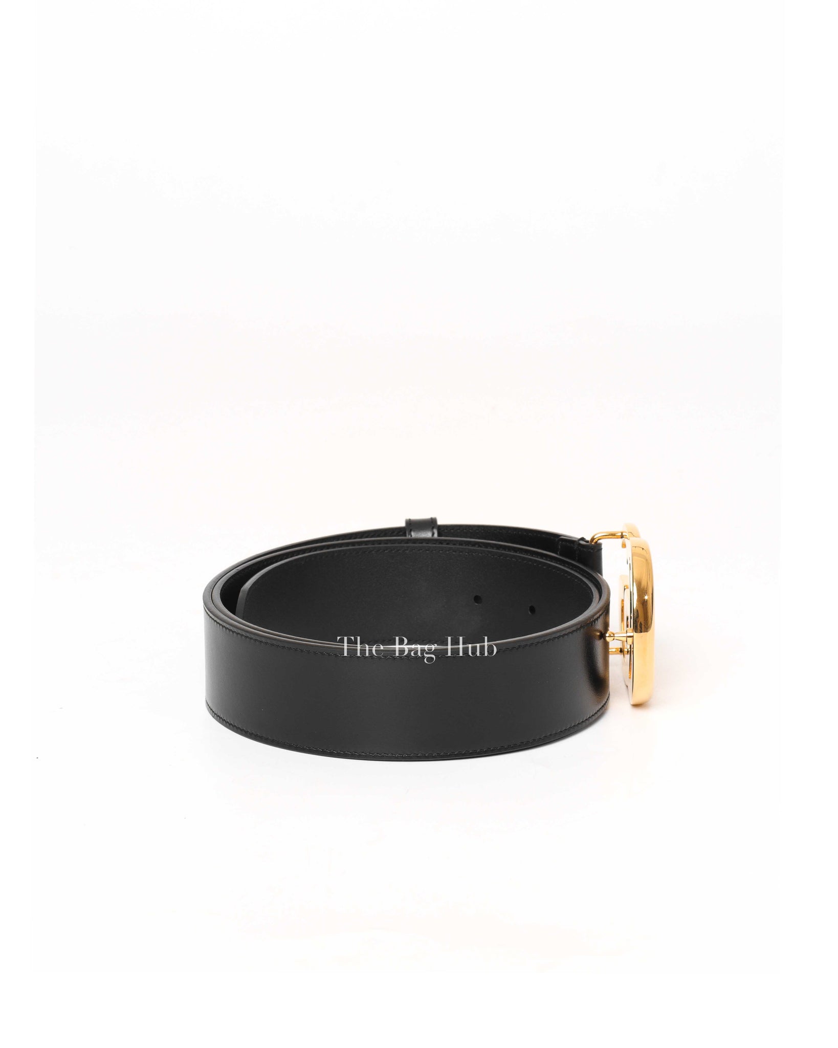 Gucci Black Leather GG Marmont Shiny Buckle Belt 95/38-5