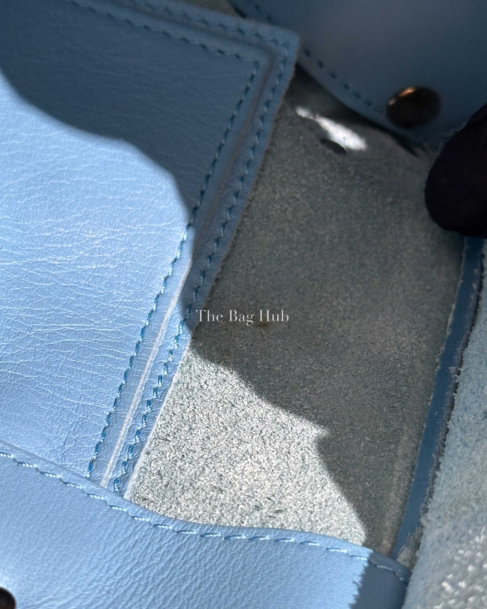 Balenciaga Bleu Azur Leather Papier Mini A4 Zip Around Bag-21