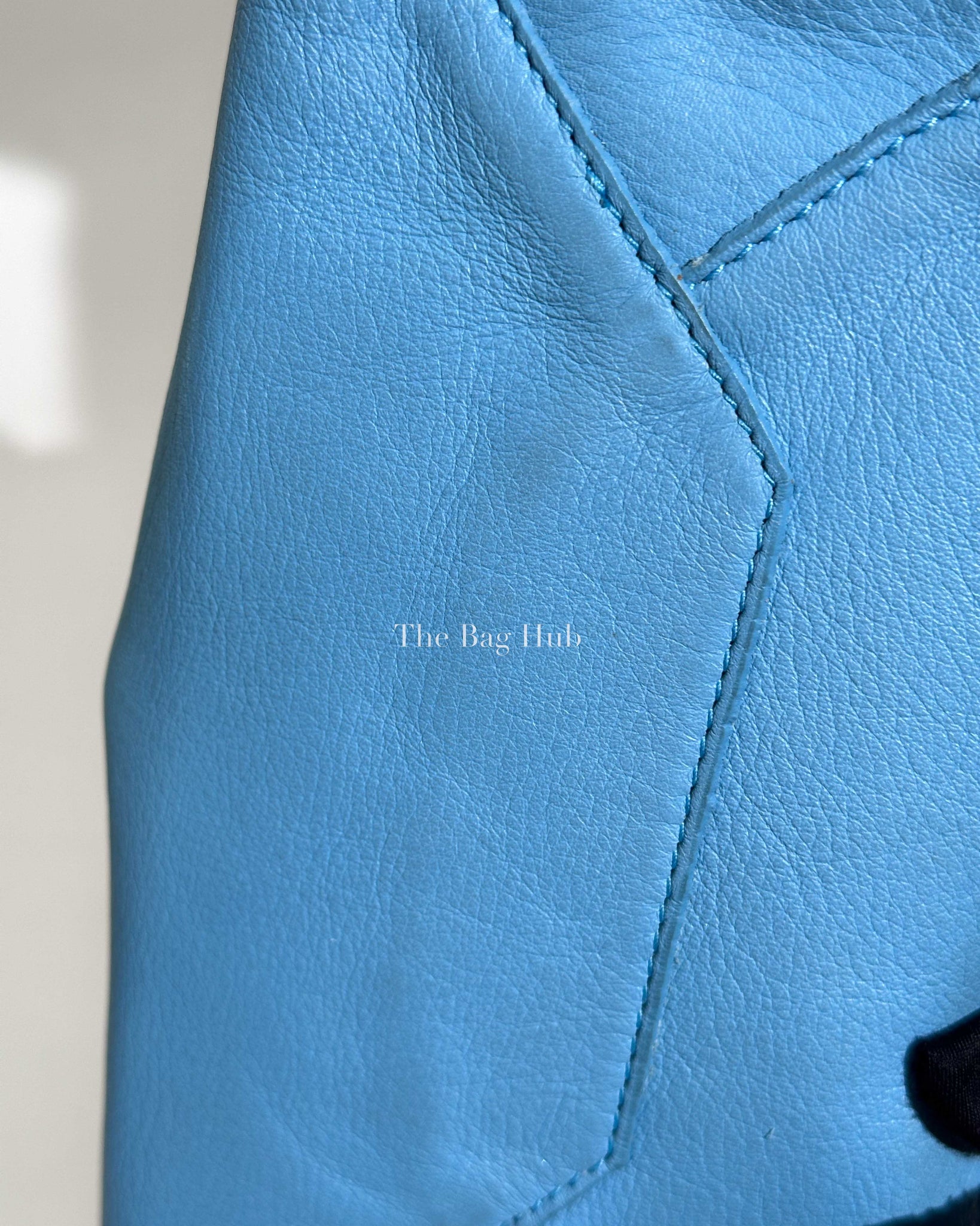 Balenciaga Bleu Azur Leather Papier Mini A4 Zip Around Bag-22