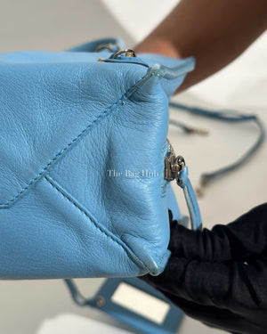 Balenciaga Bleu Azur Leather Papier Mini A4 Zip Around Bag-23