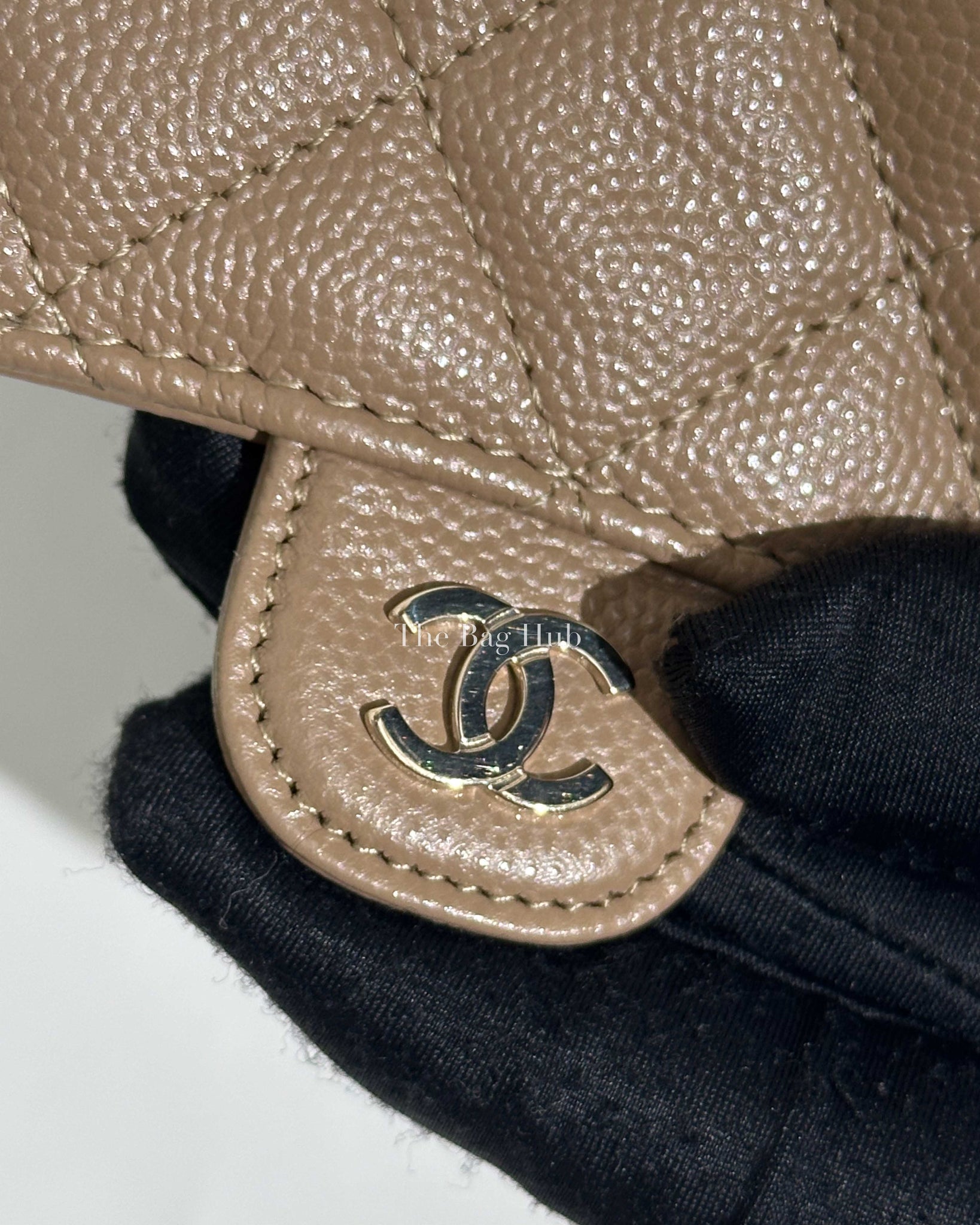 Chanel Beige Caviar Quilted Medium Flap Wallet-14