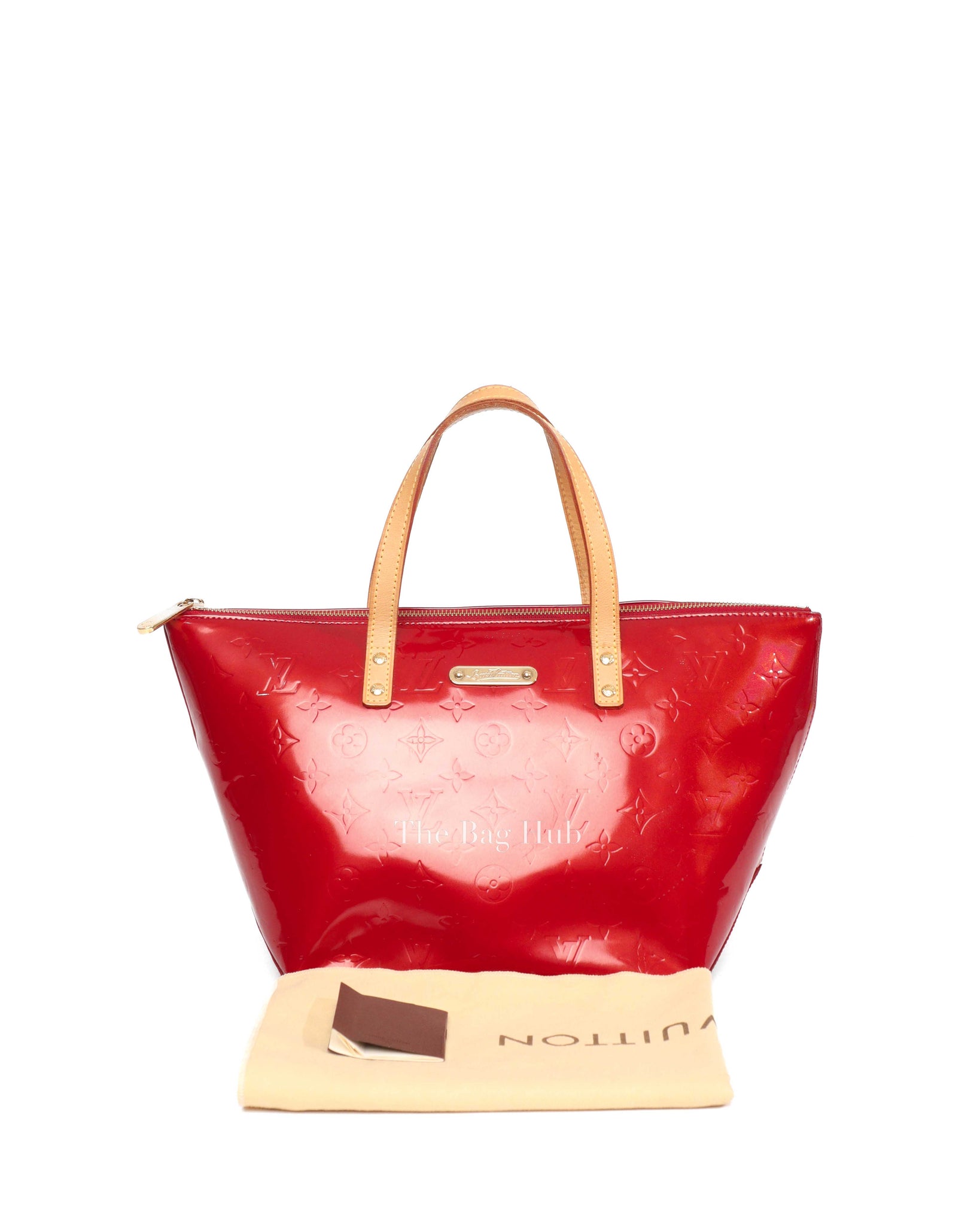 Louis Vuitton Red Vernis Bellevue PM Handbag-13
