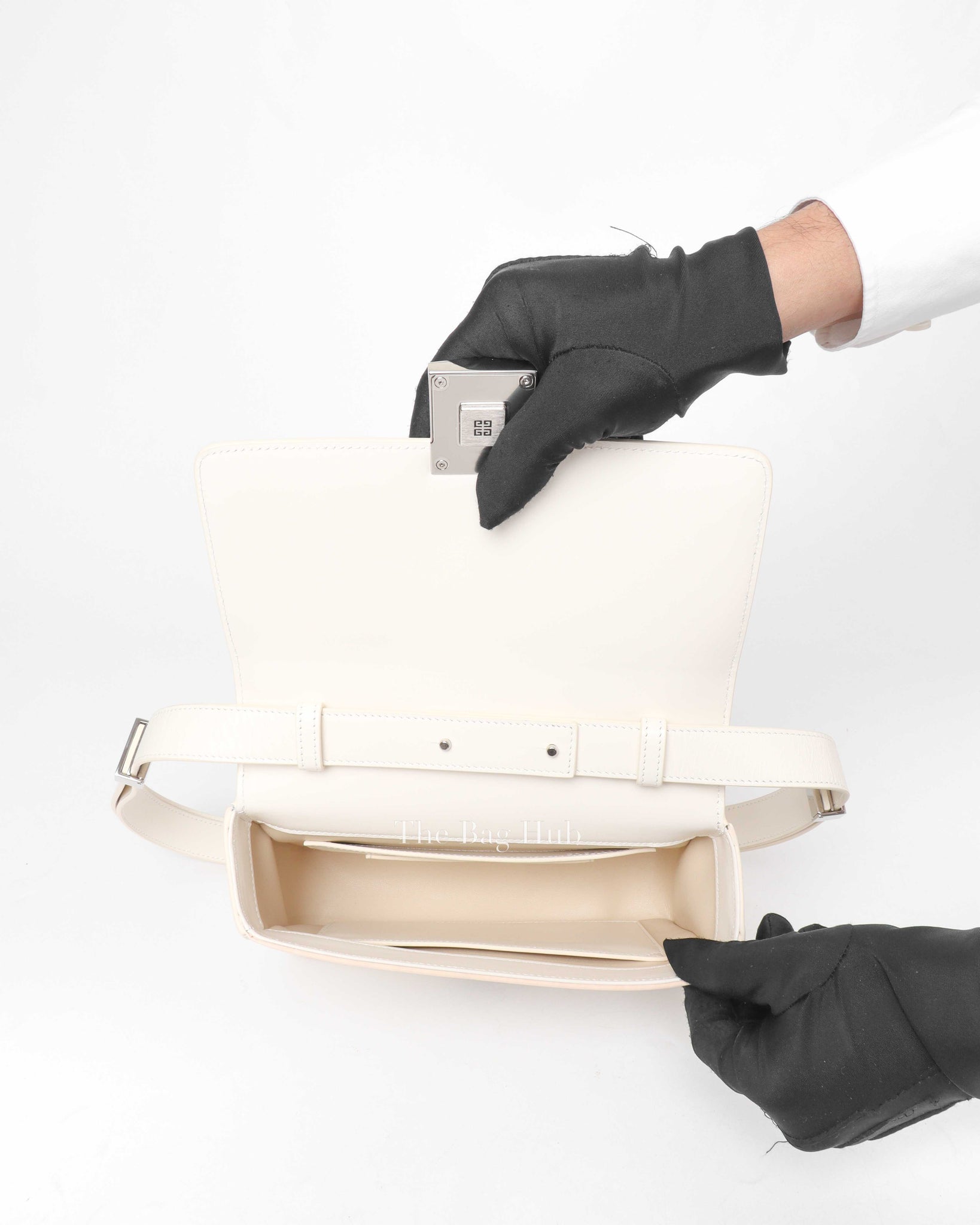Givenchy Ivory Box Calfskin Medium 4G Shoulder Bag-11
