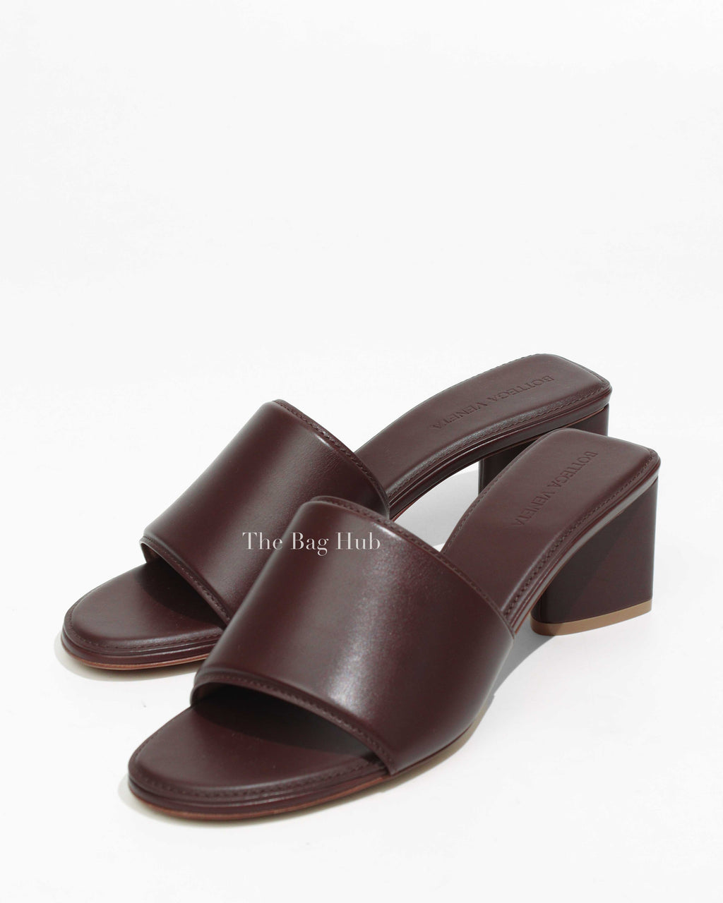 Bottega Veneta Brown Lambskin Leather The Band Mule Heels Size 38.5-1