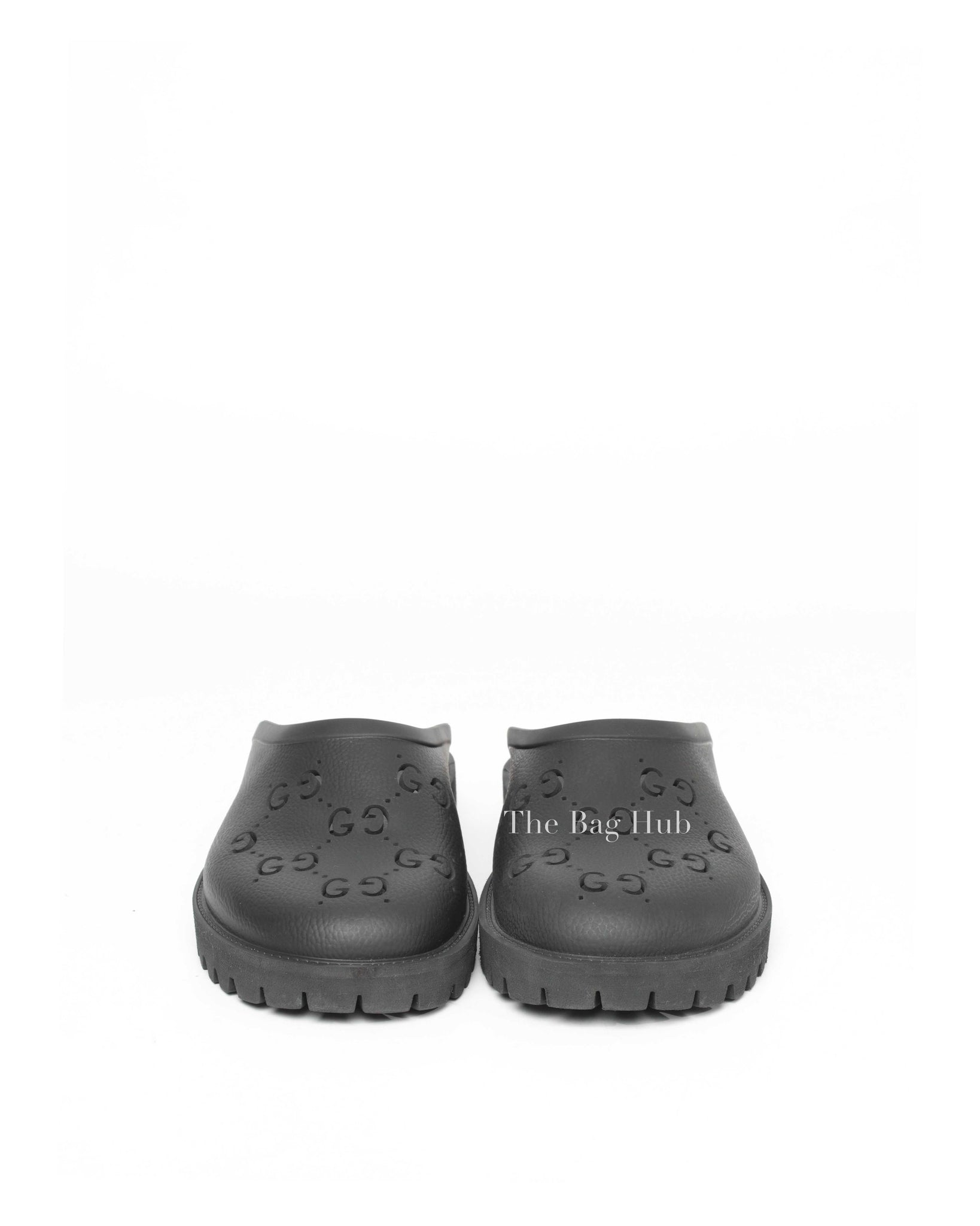 Gucci Black Rubber Men's Slip On Sandals Size 9-3