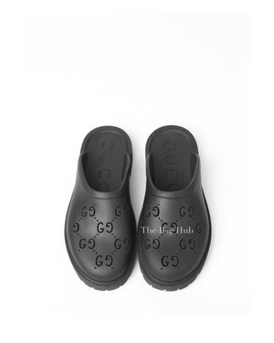 Gucci Black Rubber Men's Slip On Sandals Size 9-4