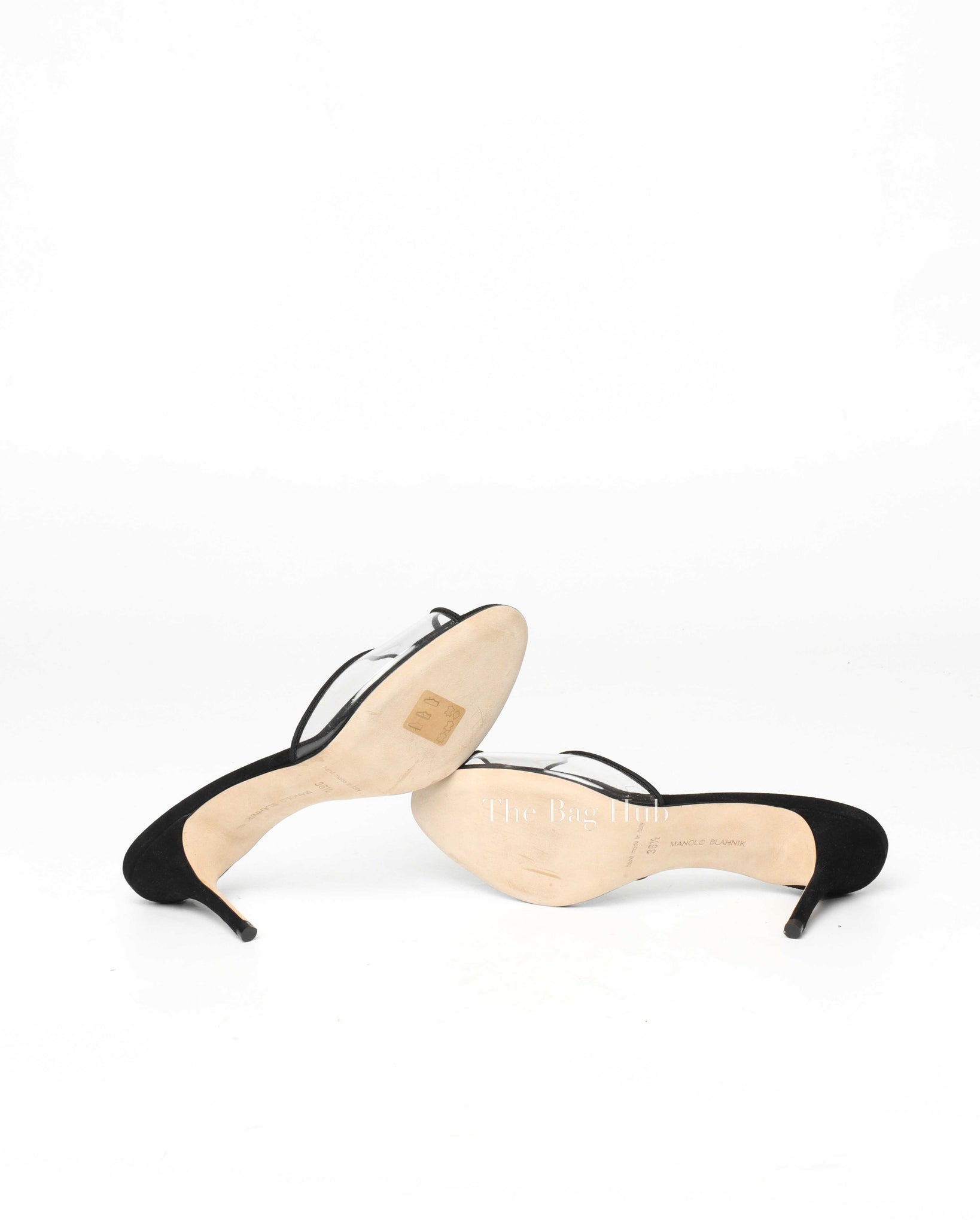 Manolo Blahnik Black Suede Sandals Size 36.5-8