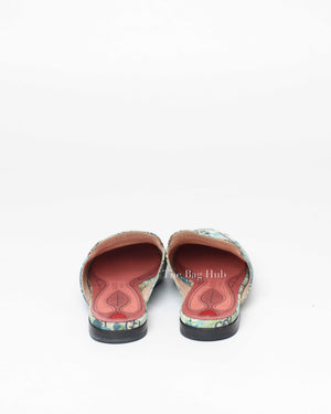 Gucci Blue Blooms Mules Size 36.5-7