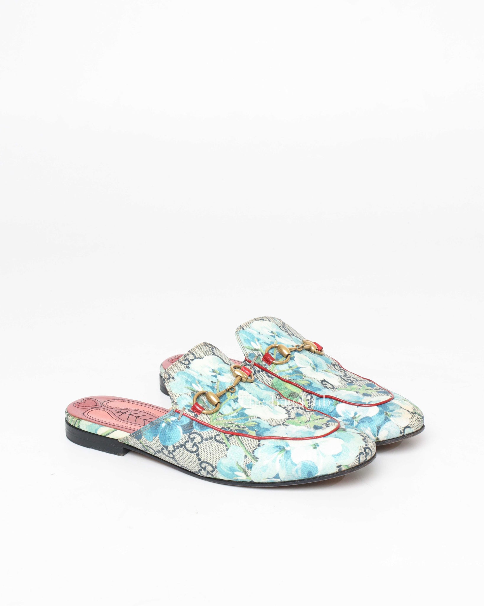 Gucci Blue Blooms Mules Size 36.5-2