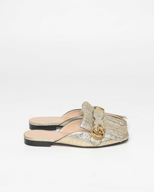 Gucci Metallic Gold Mules Size 36-5