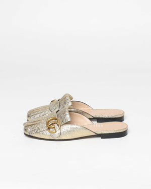 Gucci Metallic Gold Mules Size 36-6