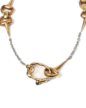 18K White and Yellow Gold Horsebit Necklace-3