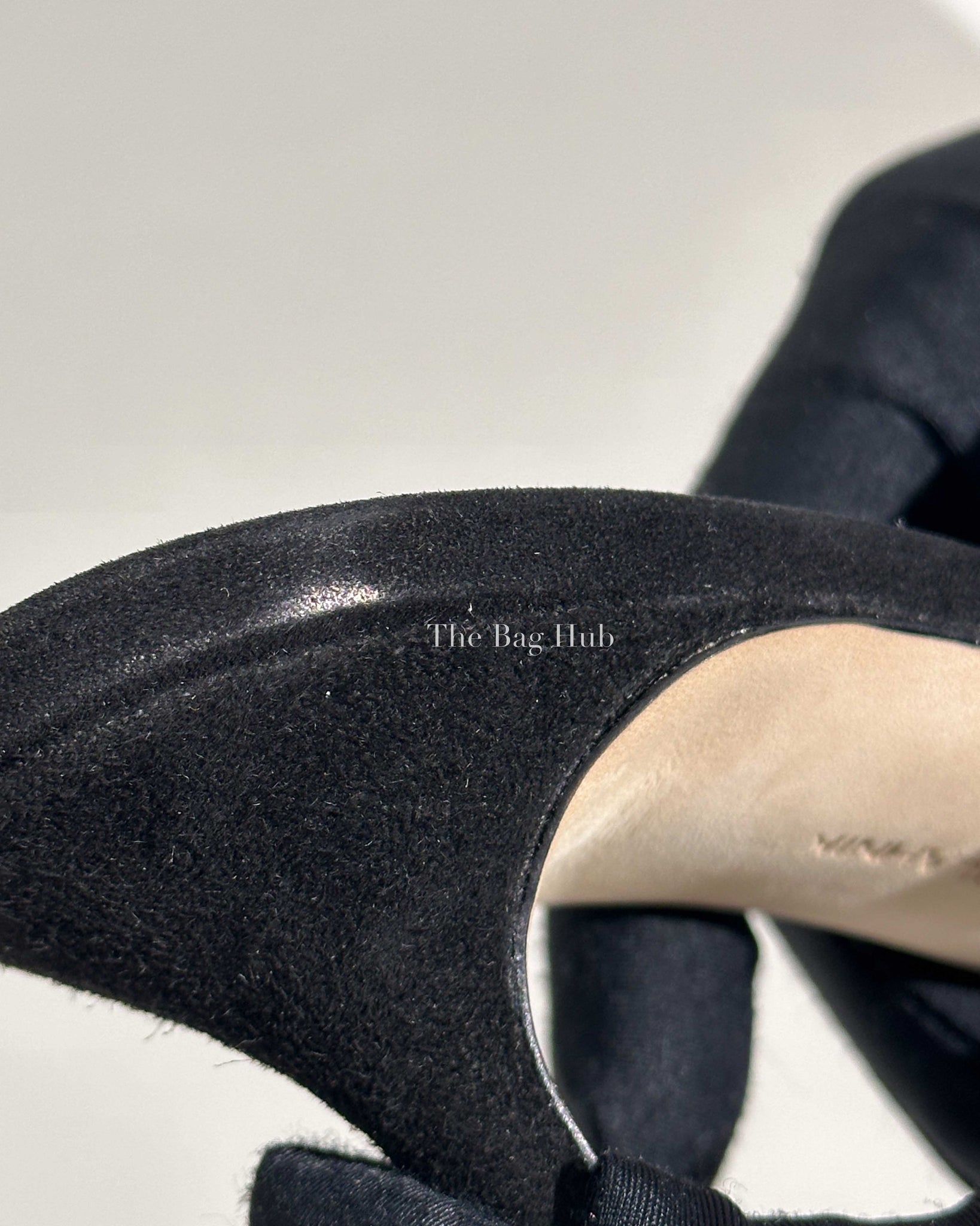 Manolo Blahnik Black Suede Sandals Size 36.5-10