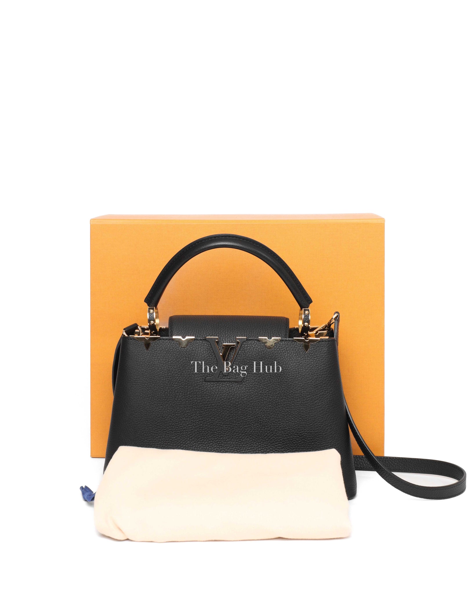 Louis Vuitton Black Flower Crown Capucines MM Shoulder Bag-13