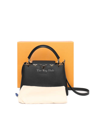 Louis Vuitton Black Flower Crown Capucines MM Shoulder Bag-13