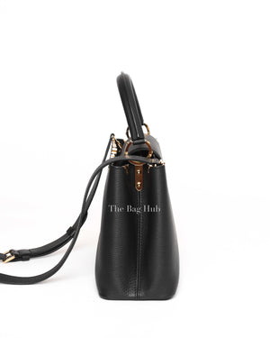 Louis Vuitton Black Flower Crown Capucines MM Shoulder Bag-4