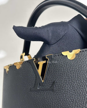 Louis Vuitton Black Flower Crown Capucines MM Shoulder Bag-15