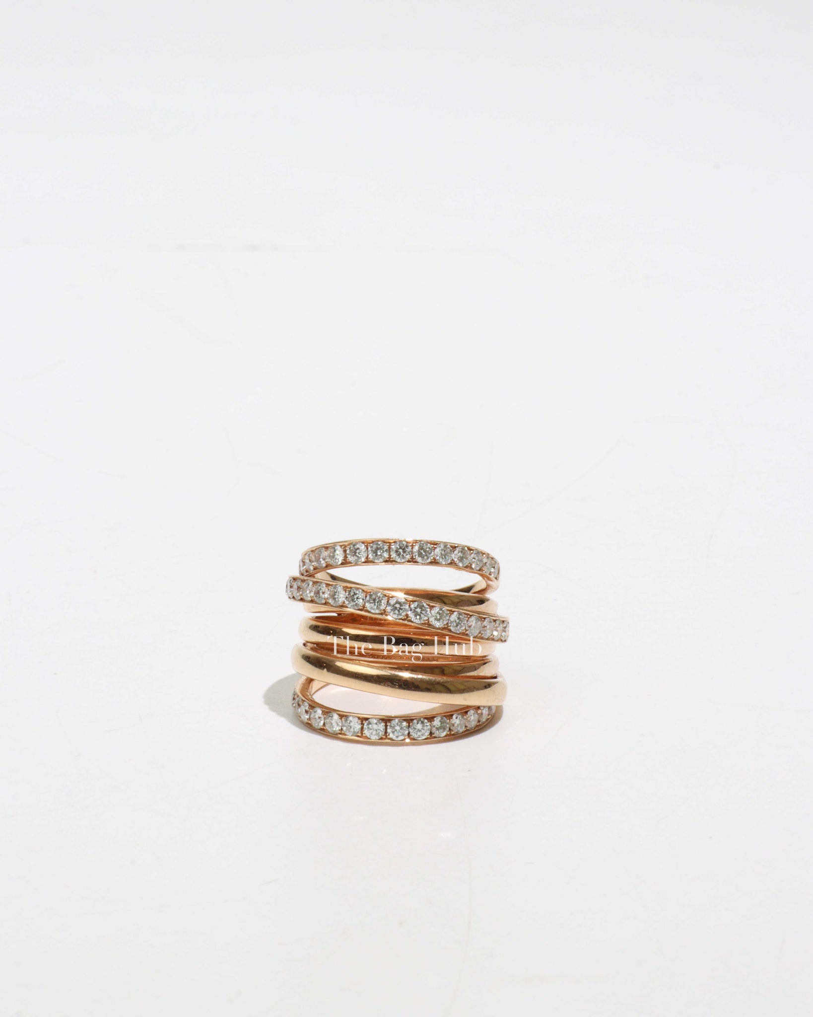 18K Rose Gold Diamond Stacked Ring-2