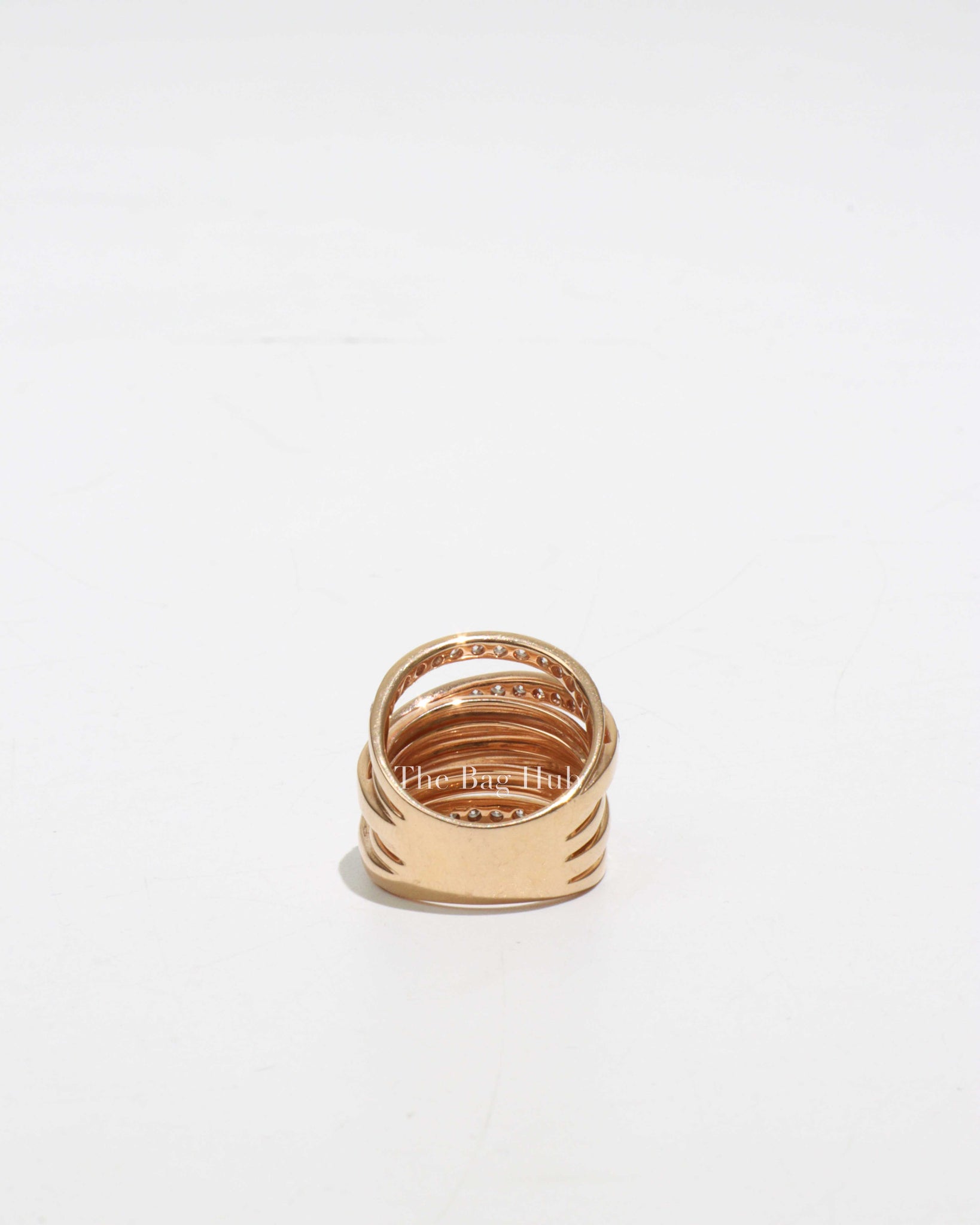 18K Rose Gold Diamond Stacked Ring-6