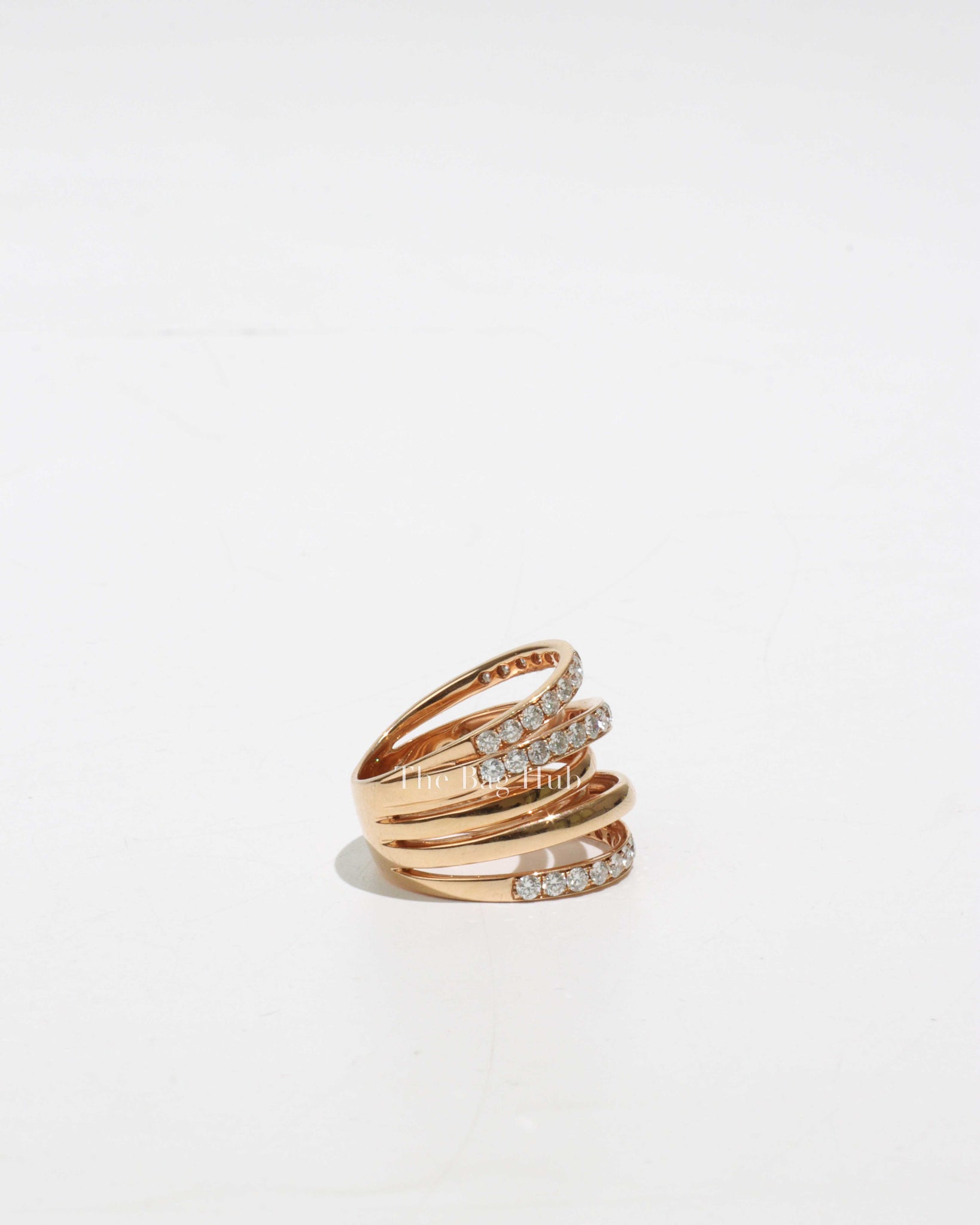 18K Rose Gold Diamond Stacked Ring-4