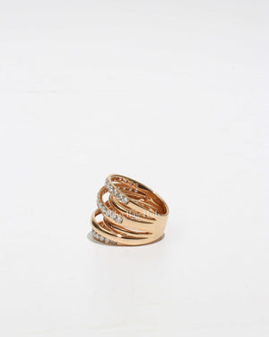 18K Rose Gold Diamond Stacked Ring-5