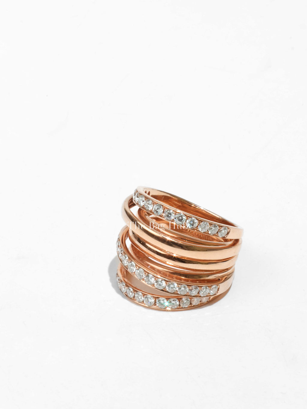 18K Rose Gold Diamond Stacked Ring-1
