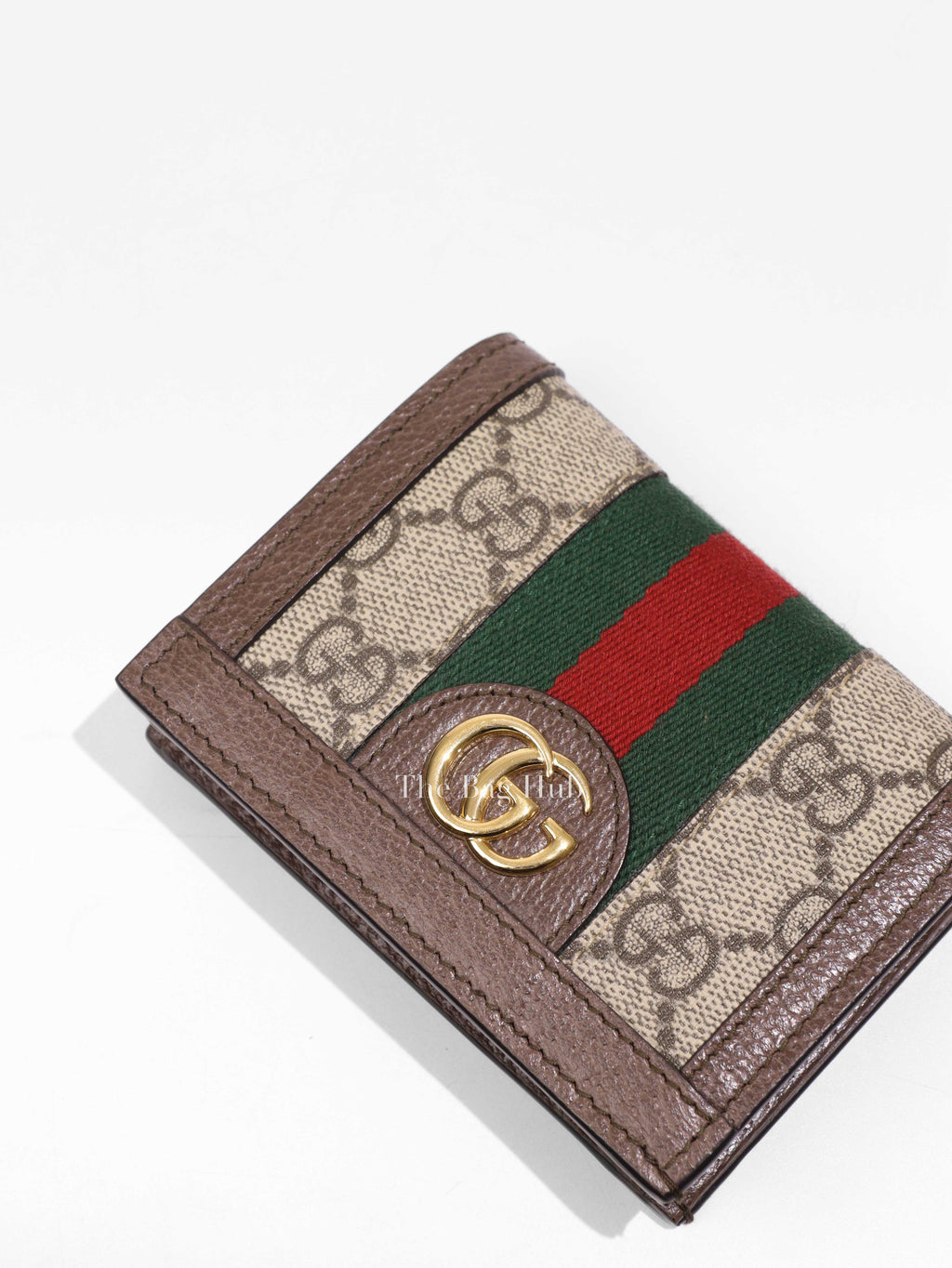 Gucci Beige/Ebony GG Supreme Ophidia Card Case Wallet-1