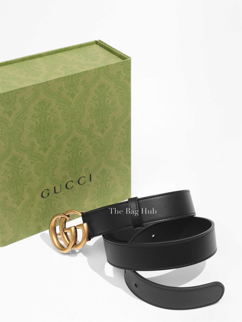Gucci Black Leather GG Marmont Belt 70/28-1