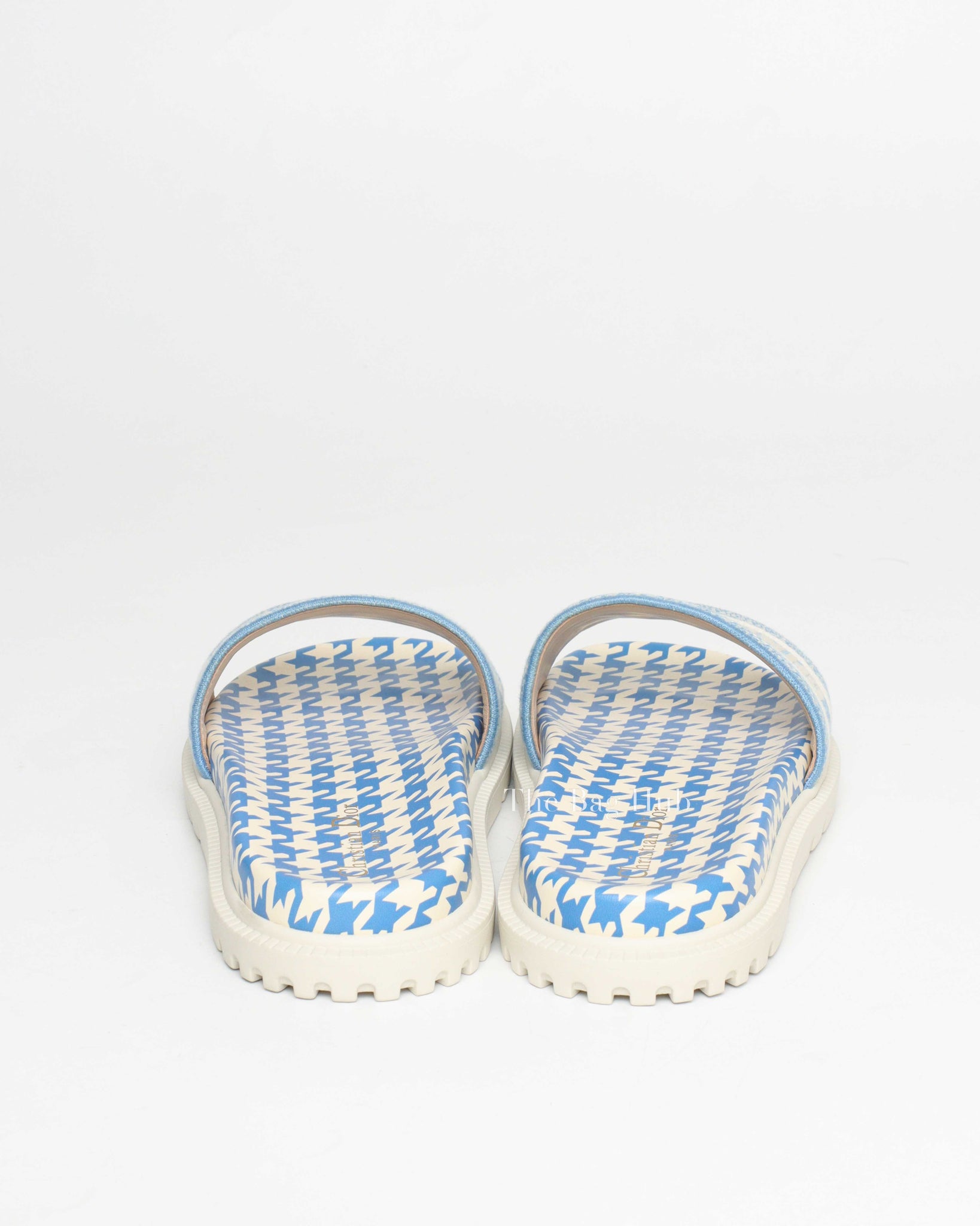 Christian Dior White/Blue Embroidered Canvas D'Way Sandals Size 40-7