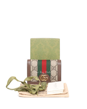 Gucci Beige/Ebony GG Supreme Ophidia Card Case Wallet-12