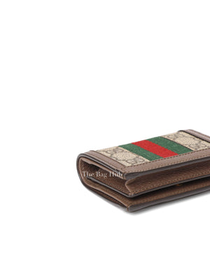 Gucci Beige/Ebony GG Supreme Ophidia Card Case Wallet-9