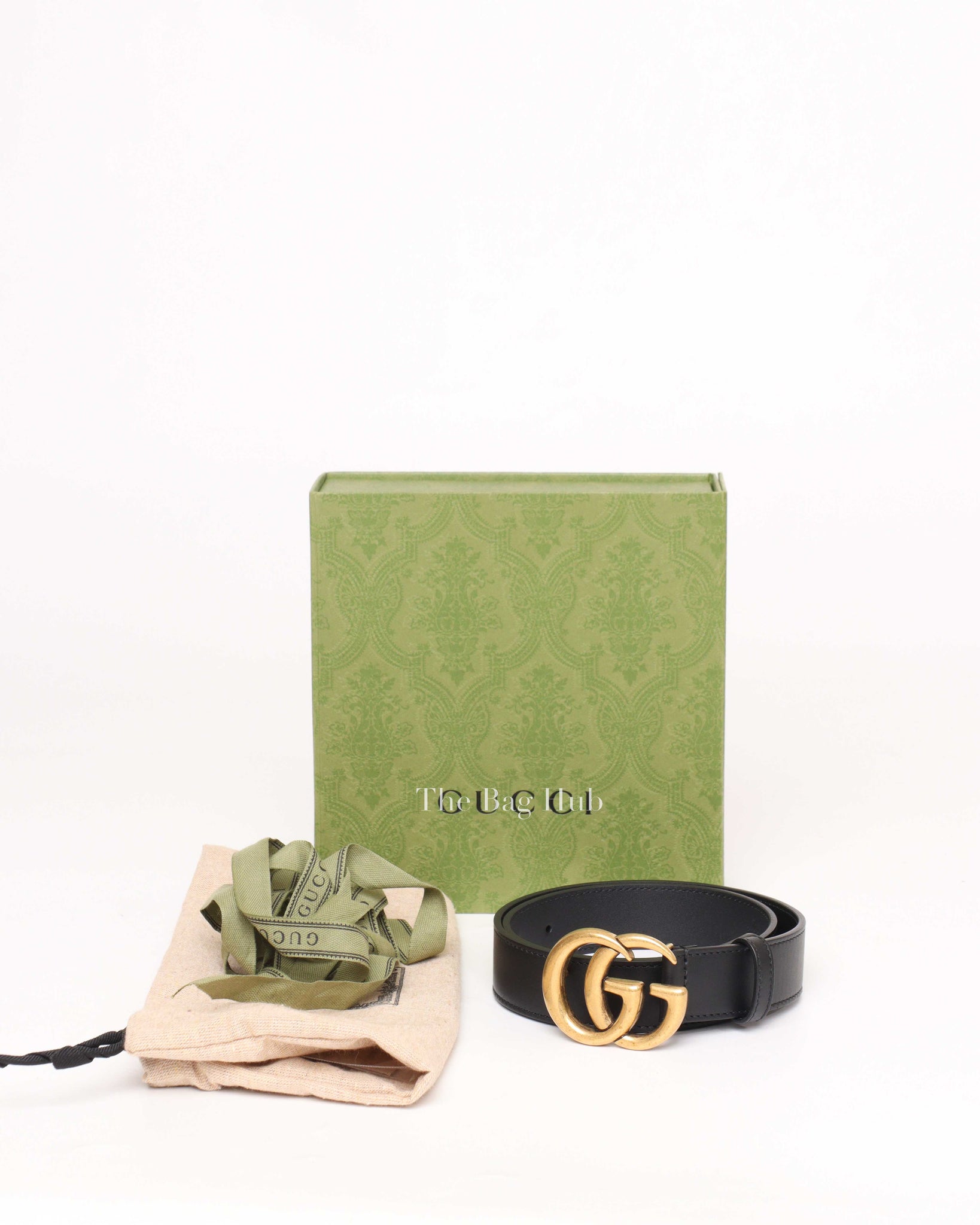 Gucci Black Leather GG Marmont Belt 70/28-8