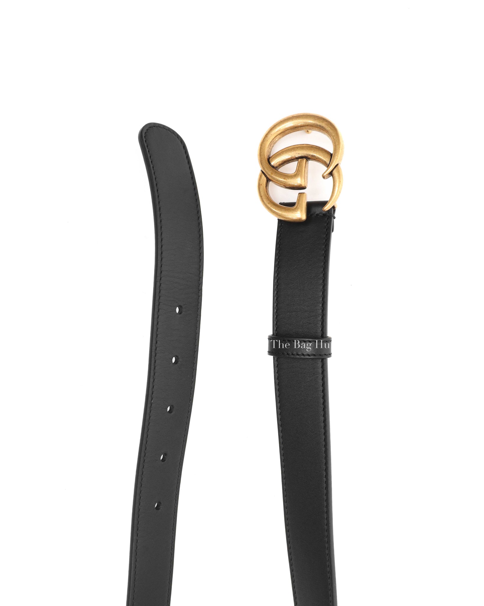 Gucci Black Leather GG Marmont Belt 70/28-7