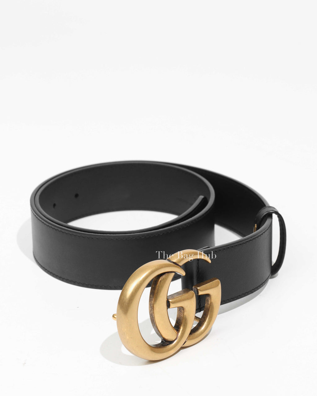 Gucci Black Leather GG Marmont Leather Belt Size 80/32-1