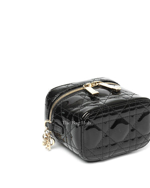 Christian Dior Black Patent Cannage Micro Vanity Case-7