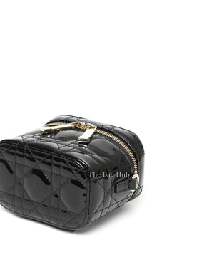 Christian Dior Black Patent Cannage Micro Vanity Case-8