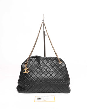 Chanel Black Quilted Leather Large Mademoiselle Bowler Bag GHW-13