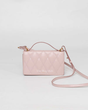 Givenchy Pale Pink Goatskin Quilted GV3 Strap Wallet-2