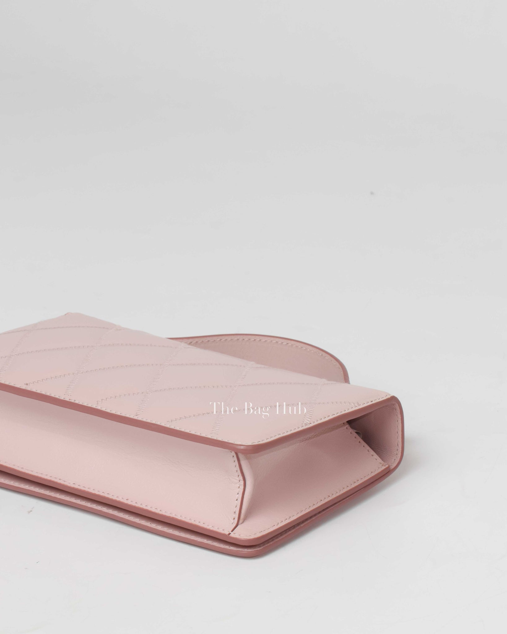 Givenchy Pale Pink Goatskin Quilted GV3 Strap Wallet-10