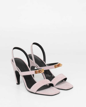 Hermes Rose Porcelaine Suede Goatskin Glamour Sandals Size 37.5 RGHW-2