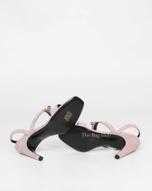Hermes Rose Porcelaine Suede Goatskin Glamour Sandals Size 37.5 RGHW-8